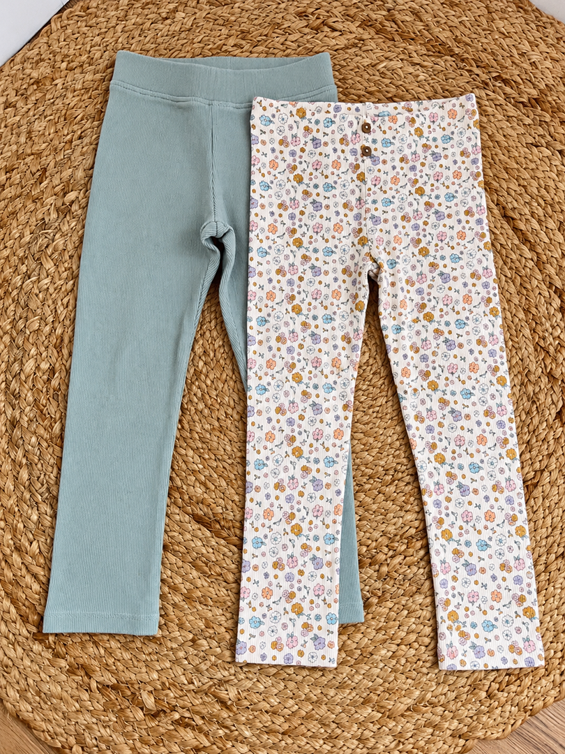 Lot 2 leggings côtelé fille mi-saison Kiabi et Zara 4 ans
