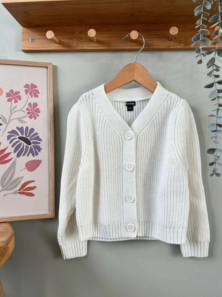 Gilet blanc col V Kiabi – Fille – basique facile à associer – 4 ans