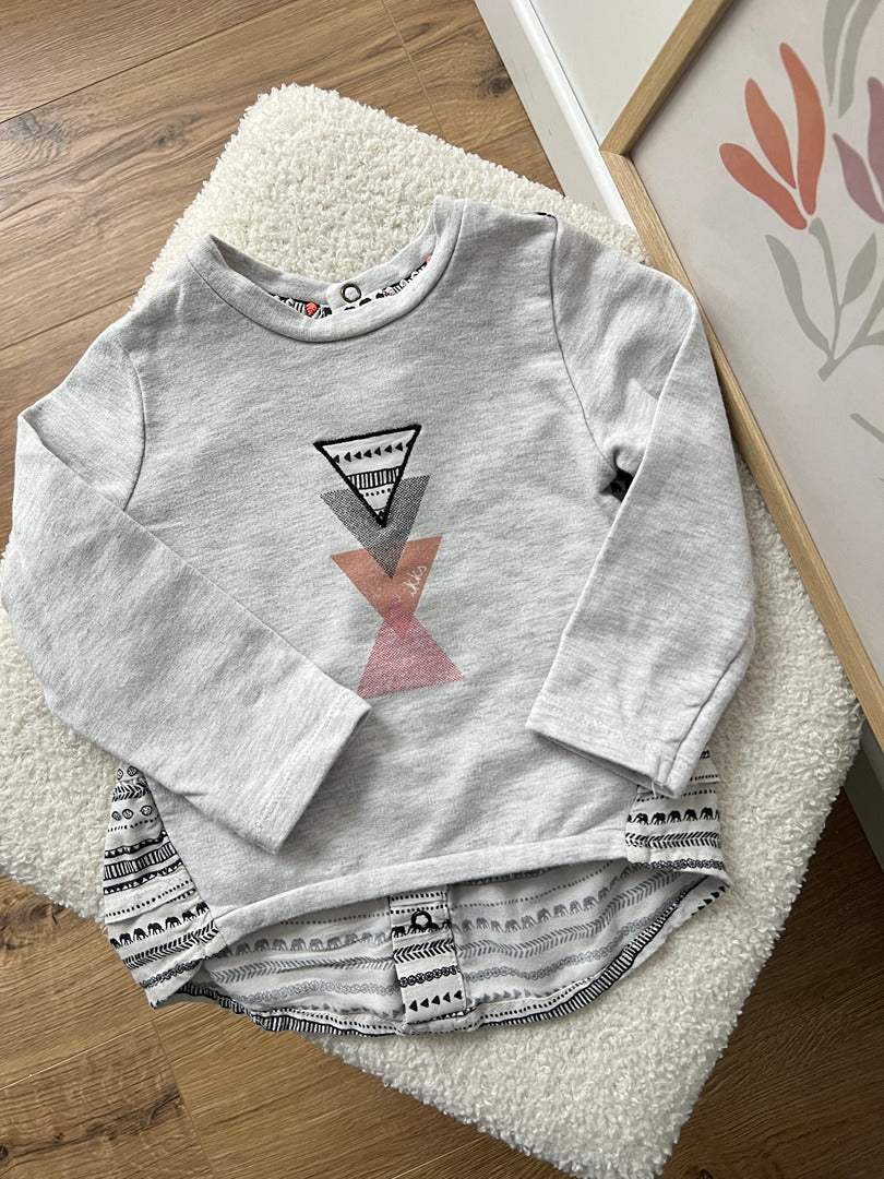 T-shirt manches longues Ikks fille 18 mois gris mi-saison