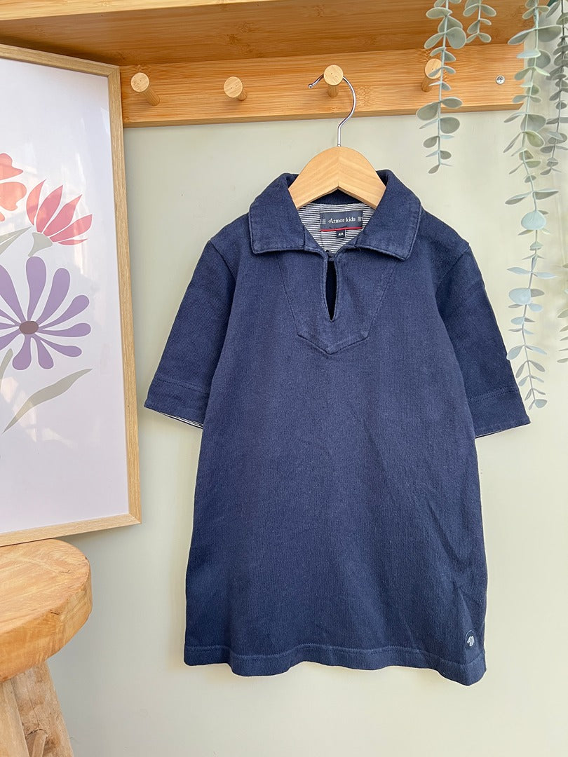 Robe polo Armor kids 4 ans fille bleu marine été manches courtes