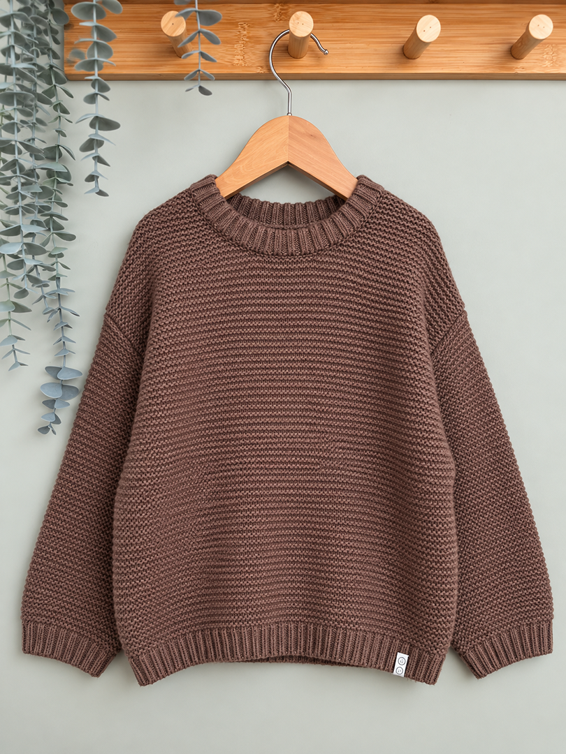 Pull marron Zara garçon hiver manches longues 4 ans maille