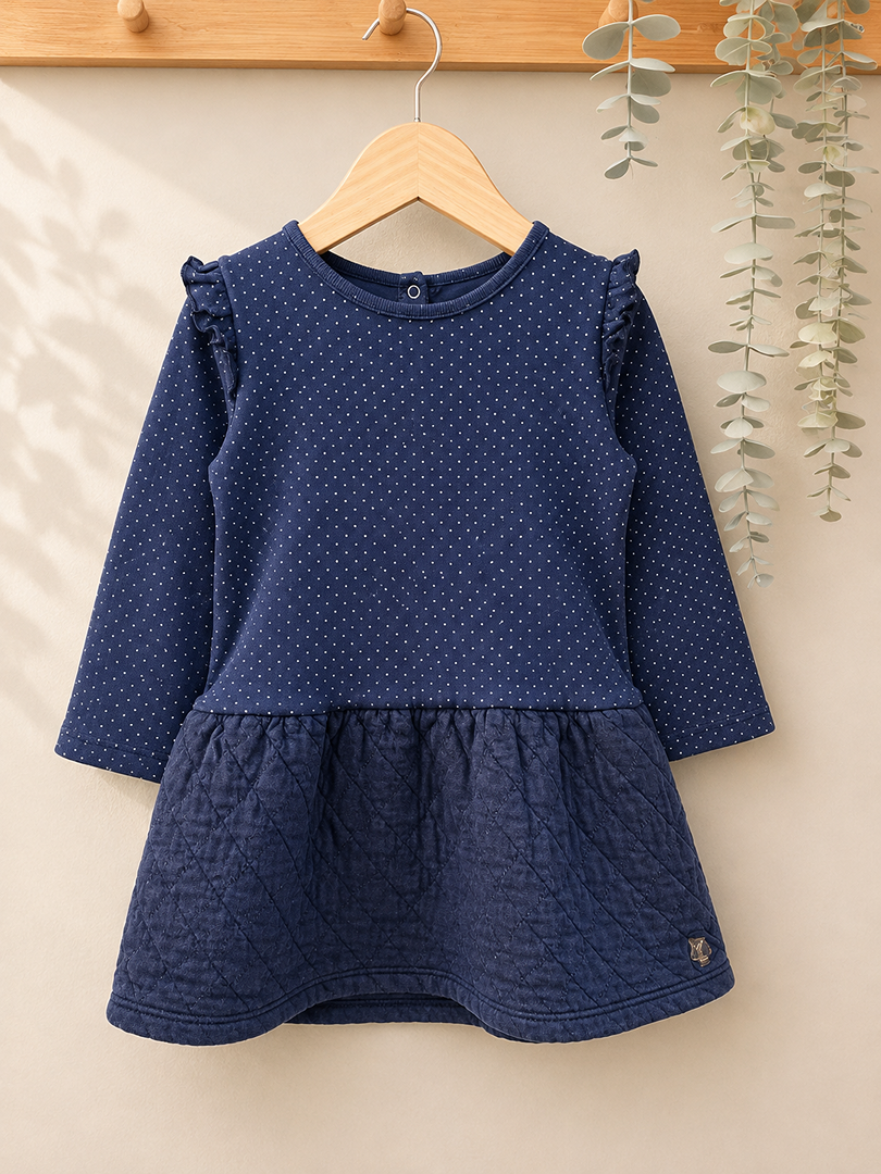 Robe fille manches longues Petit Bateau 2 ans Bleu Marine hiver