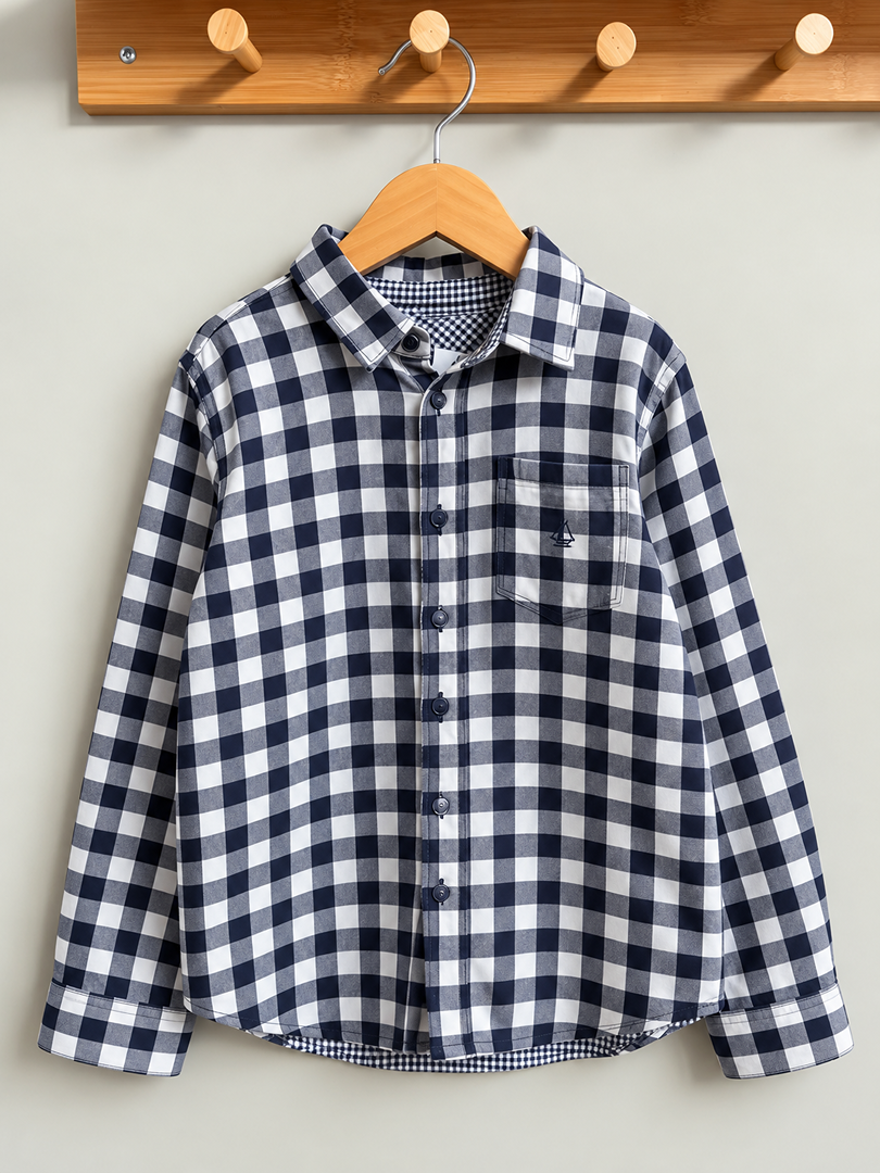 Chemise garçon Petit Bateau taille 8 ans carreaux manches longues hiver vichy