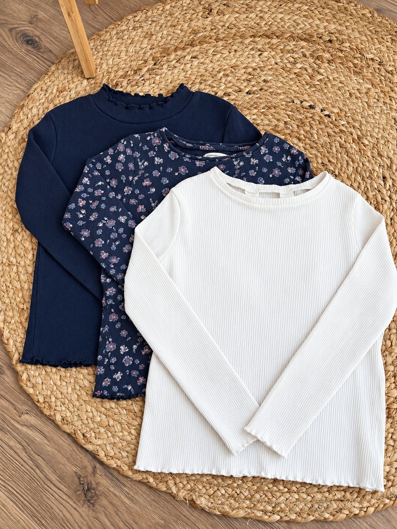 Lot 3 t-shirts manches longues fille mi-saison taille 8 ans