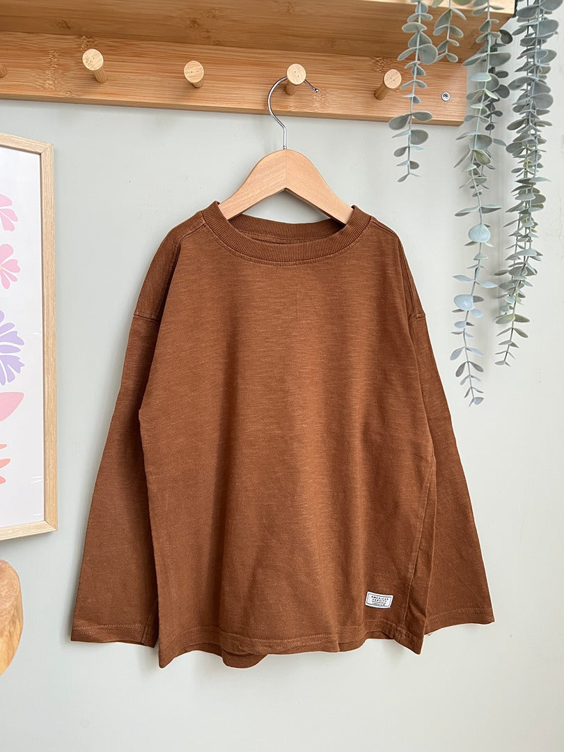 T-shirt manches longues Tape à l'oeil Tao Garçon - 8 ans - Marron