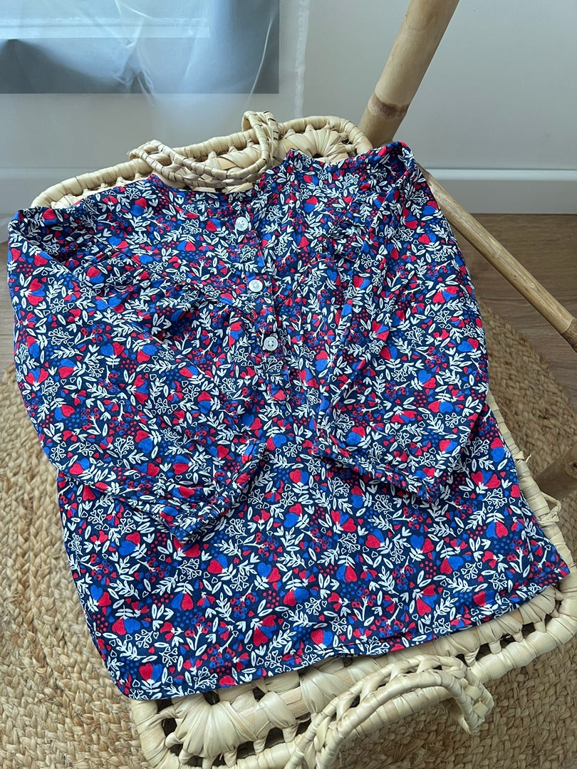 Blouse fille Mots d'enfants 3 ans manches longues floral