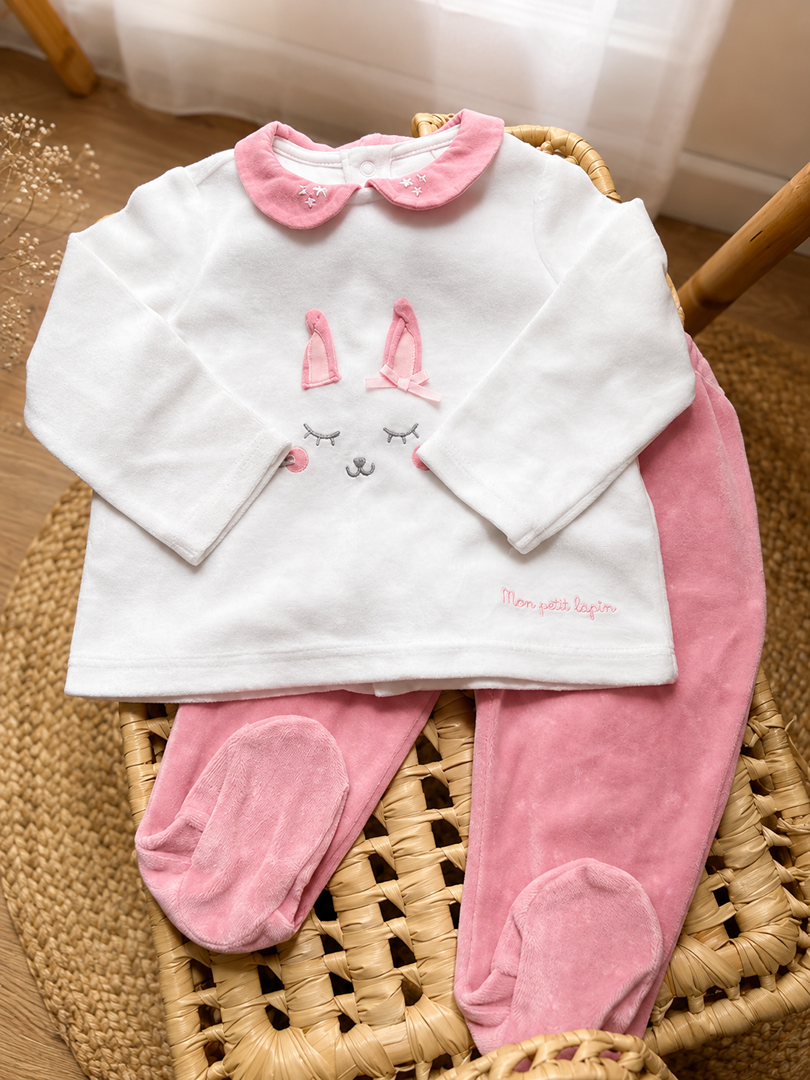 Pyjama En Velours 2 pièces Fille Manches Longues Sergent Major 6 Mois Hivers