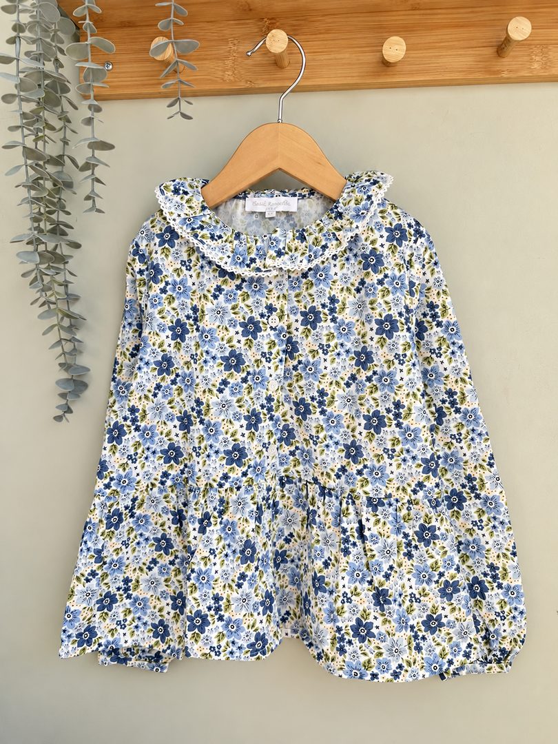 Chemisier fille Cadet Rousselle Paris 6 ans fleuri mi-saison manches longues