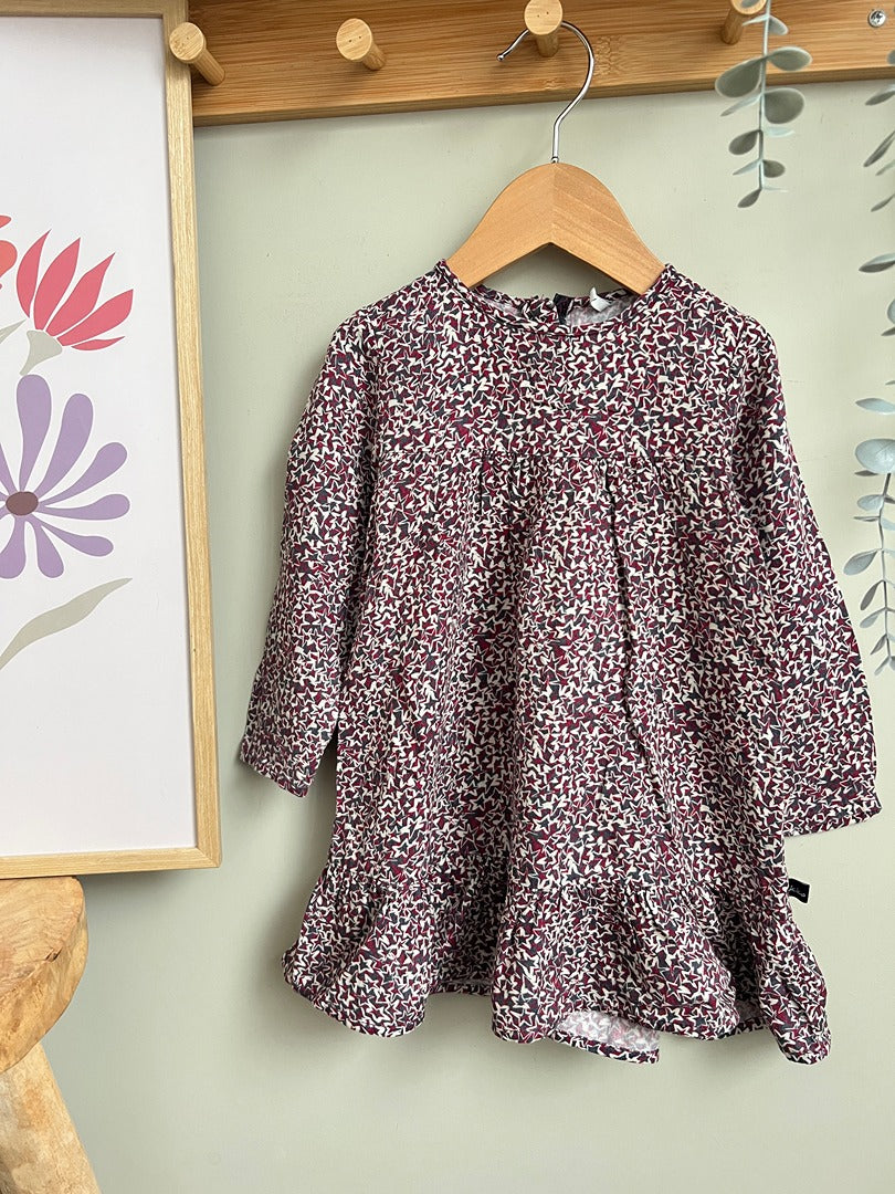 Robe Ikks fille 2 ans fleurie mi-saison manches longues