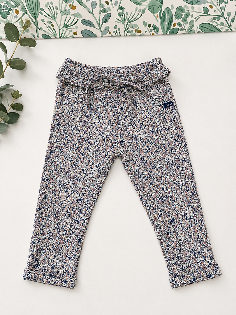 Pantalon sarouel fleuri Fille Ikks 12 Mois Mi-saison
