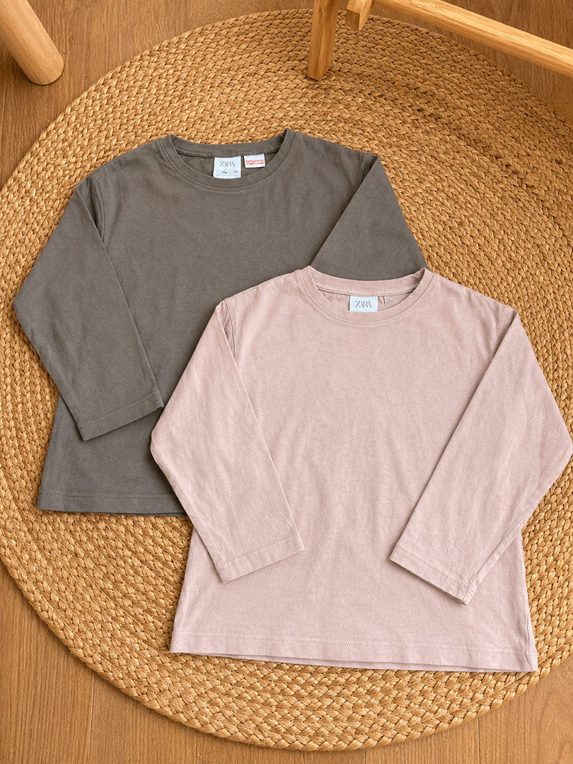 Lot 2 t-shirts Zara 5 ans garçon mi-saison manches longues