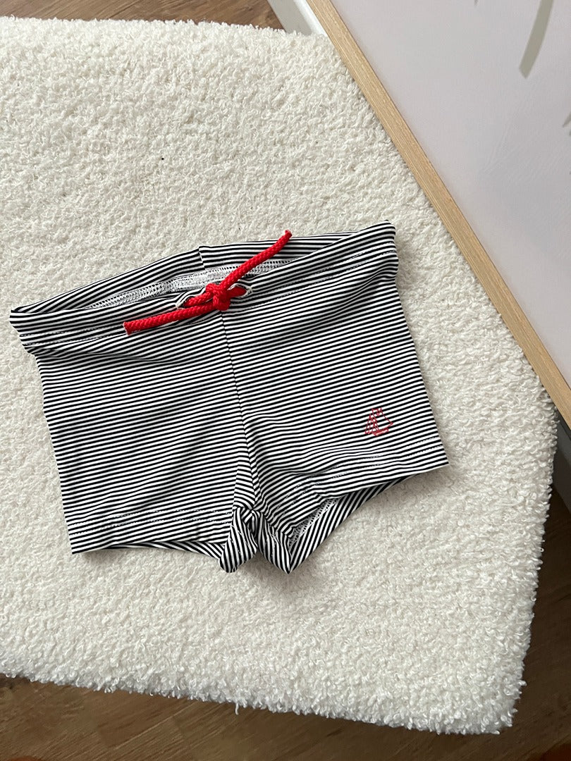 Short Maillot de bain rayé Petit Bateau - 18 mois - Noir - Garçon