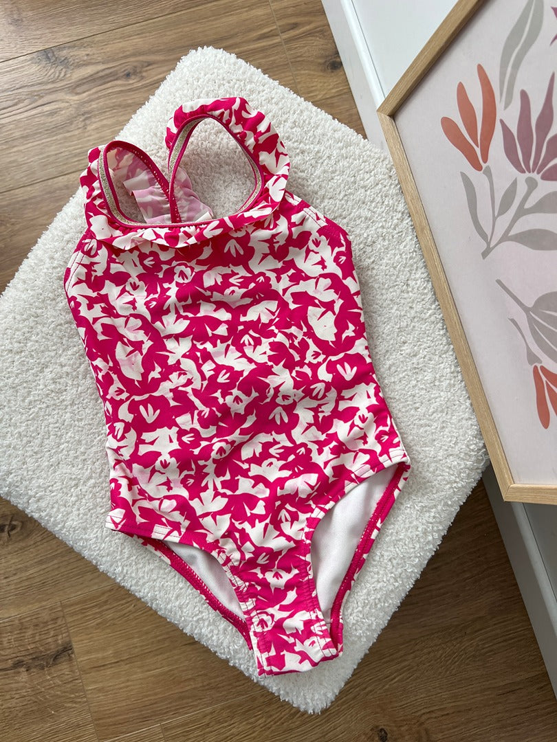Maillot de bain 1 pièce fille Tape à l'oeil 3 ans rose fleurs été