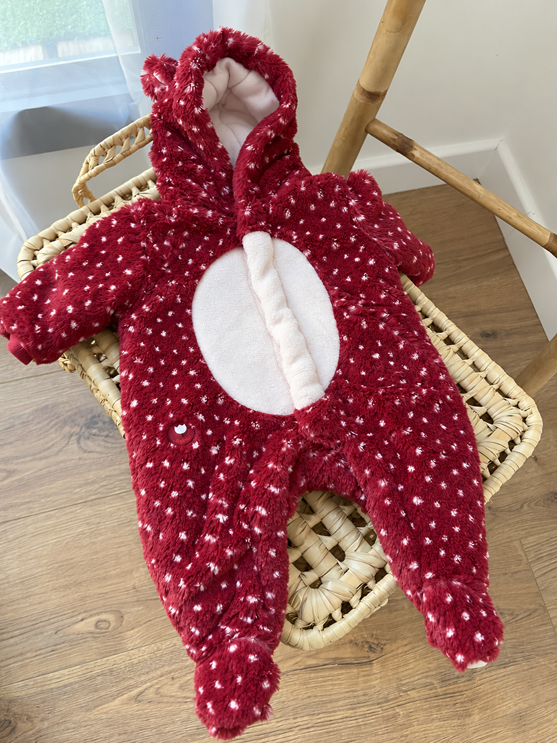 Combinaison pilote bébé fille boboli bordeaux hiver manches longues 1 mois