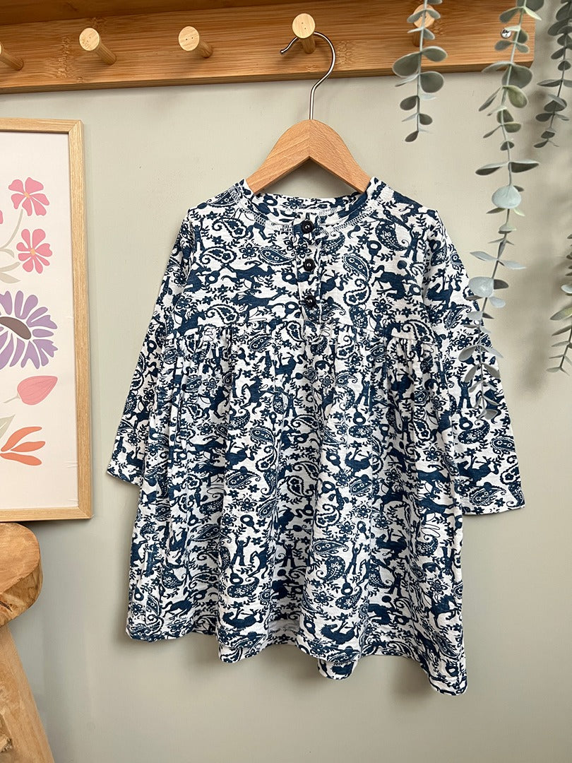 Robe fleurie fille Petit Bateau - 24 mois 2 ans - Bleu