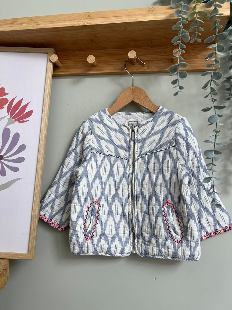 Veste matelassée fille Bonheur du Jour 2 ans mi-saison bleue