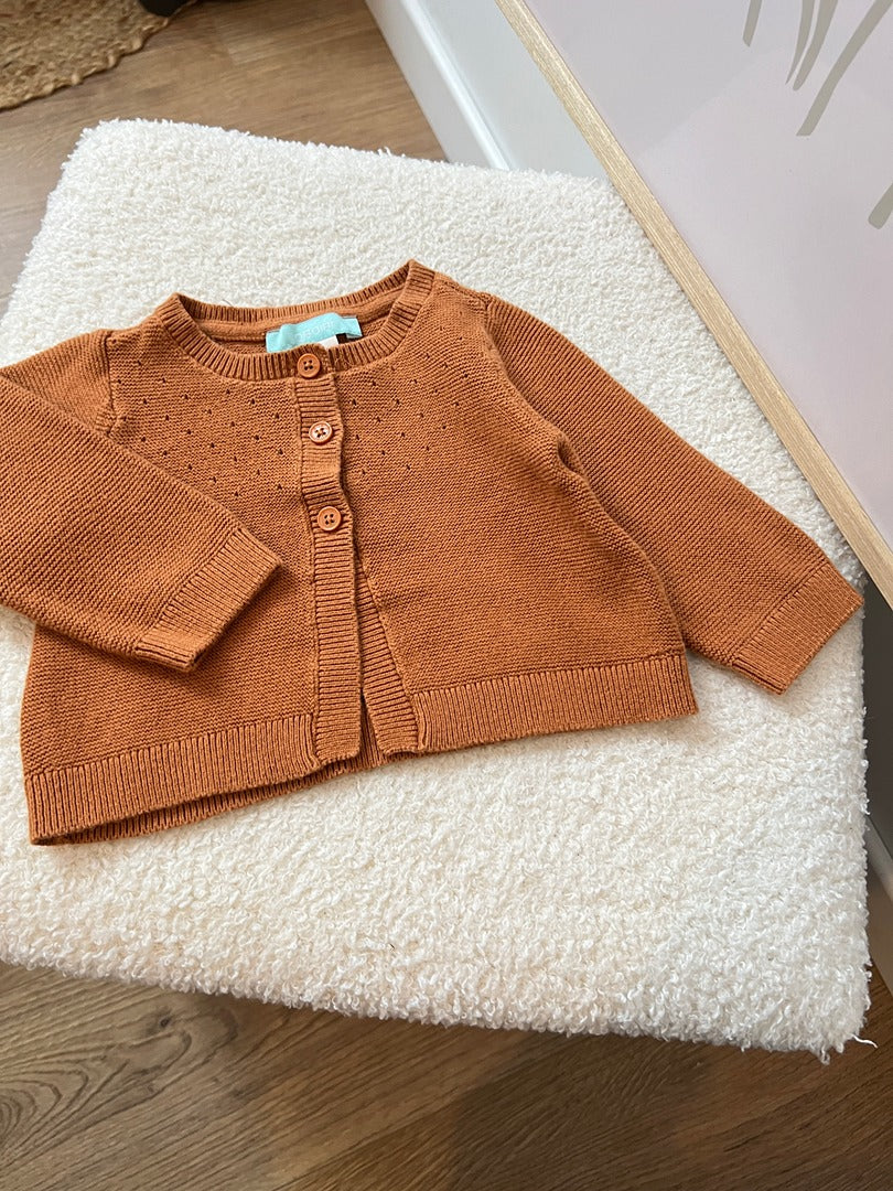 Gilet fille Obaïbi - 3 mois - Marron