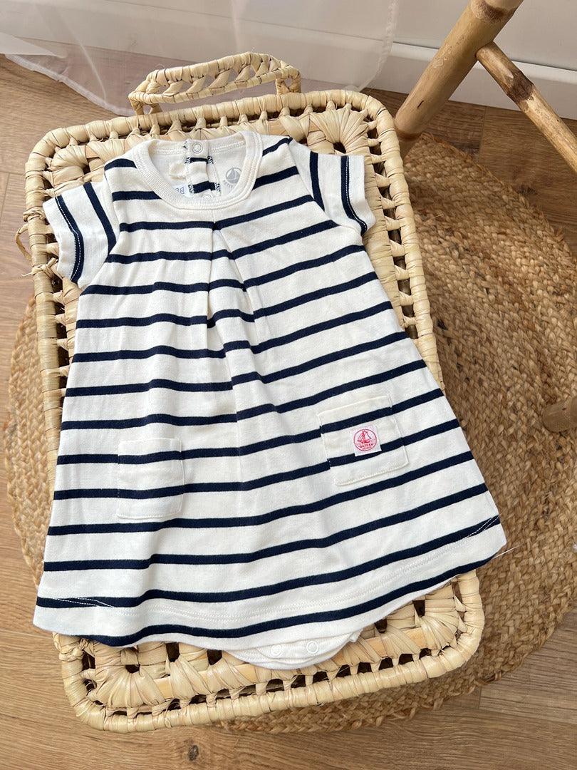 Robe Body Petit Bateau Fille 6 Mois Marinière Été