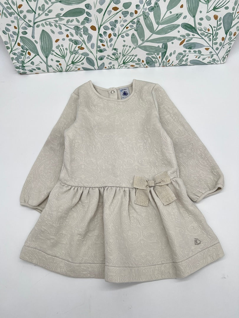 Robe manches longues fille Petit Bateau - 18 mois - beige Crème