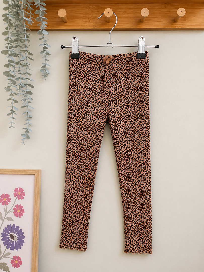 Leggings côtelé léopard marron fille 4 ans Tape à l'œil mi-saison