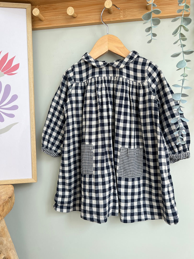 Robe fille Petit Bateau 18 mois marine mi-saison manches longues