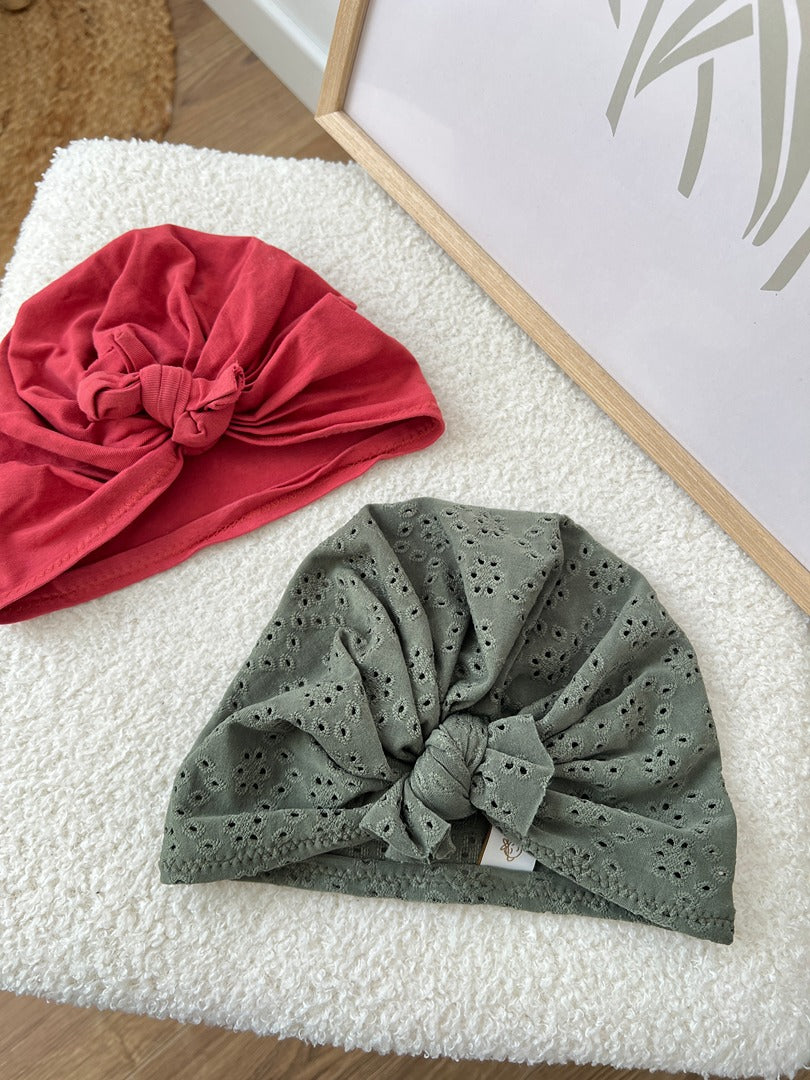 Turbans Your Little Miss - 6/12 mois - Corail et Vert - Fille