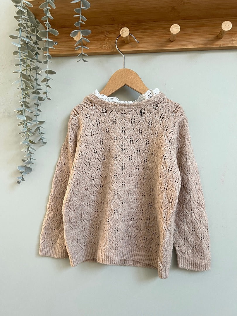 Pull fille Kiabi 2 ans beige mi-saison manches longues joli col