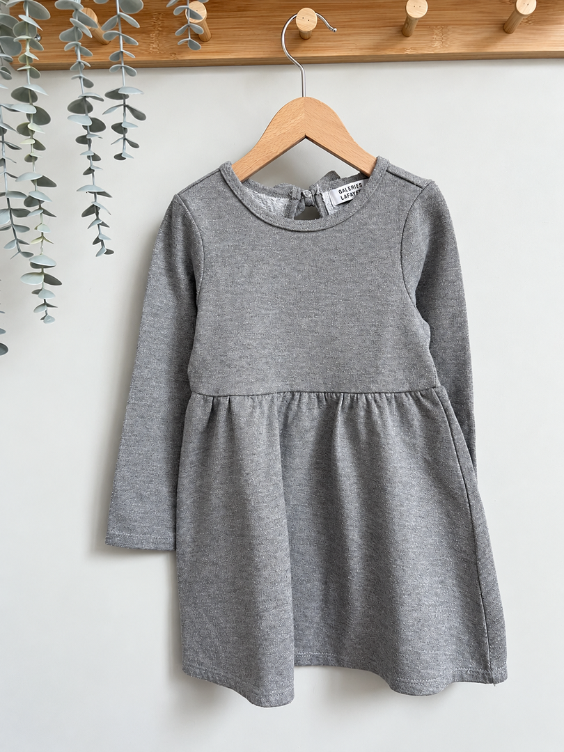 Robe fille Galeries Lafayette gris 4 ans mi-saison manches longues
