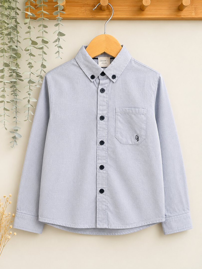 Chemise garçon Carrément Beau 4 ans bleu manches longues