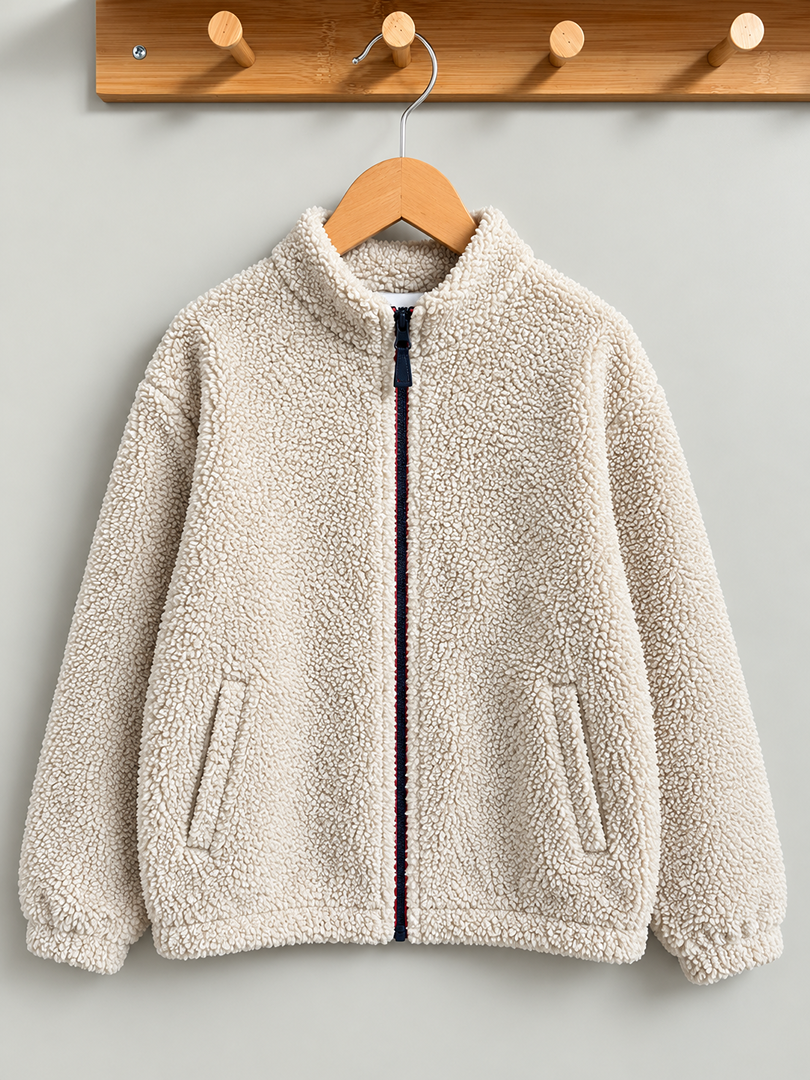 Gilet veste polaire Kiabi 8 ans garçon hiver manches longues beige