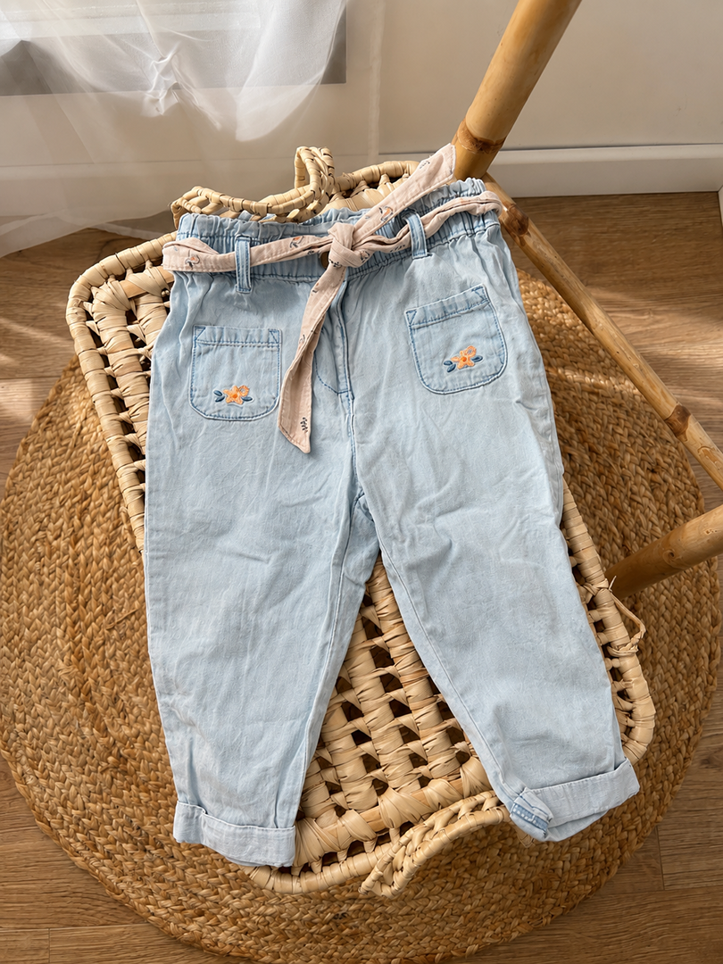 Pantalon jean léger Sergent Major 18 mois bleu fille été