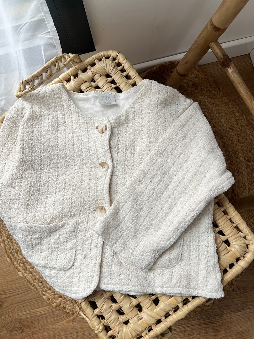 Veste fille mi-saison Zara Kids - 6 ans - Écru