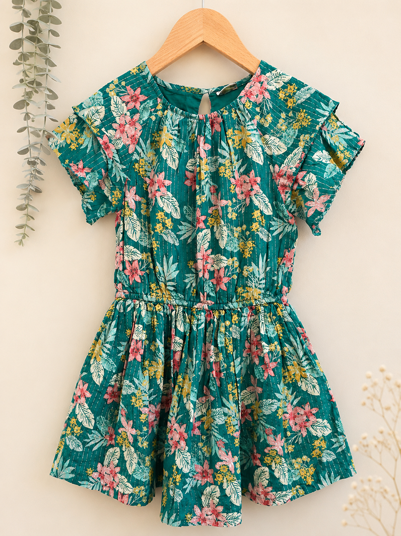 Robe d'été sans manches fille Tape à l'œil 5 ans turquoise