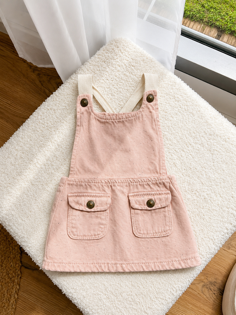 Robe salopette fille Tape à l'œil rose 3 mois mi-saison