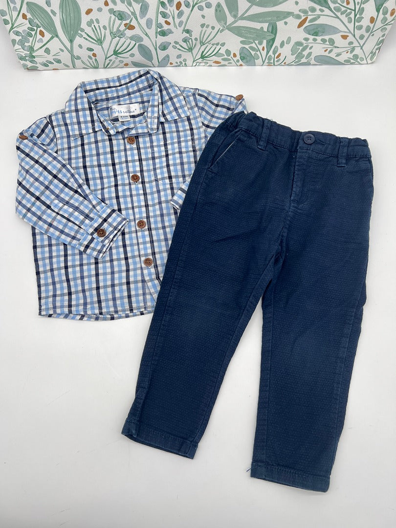 Ensemble garçon Mes Petits Cailloux 18 mois mi-saison bleu