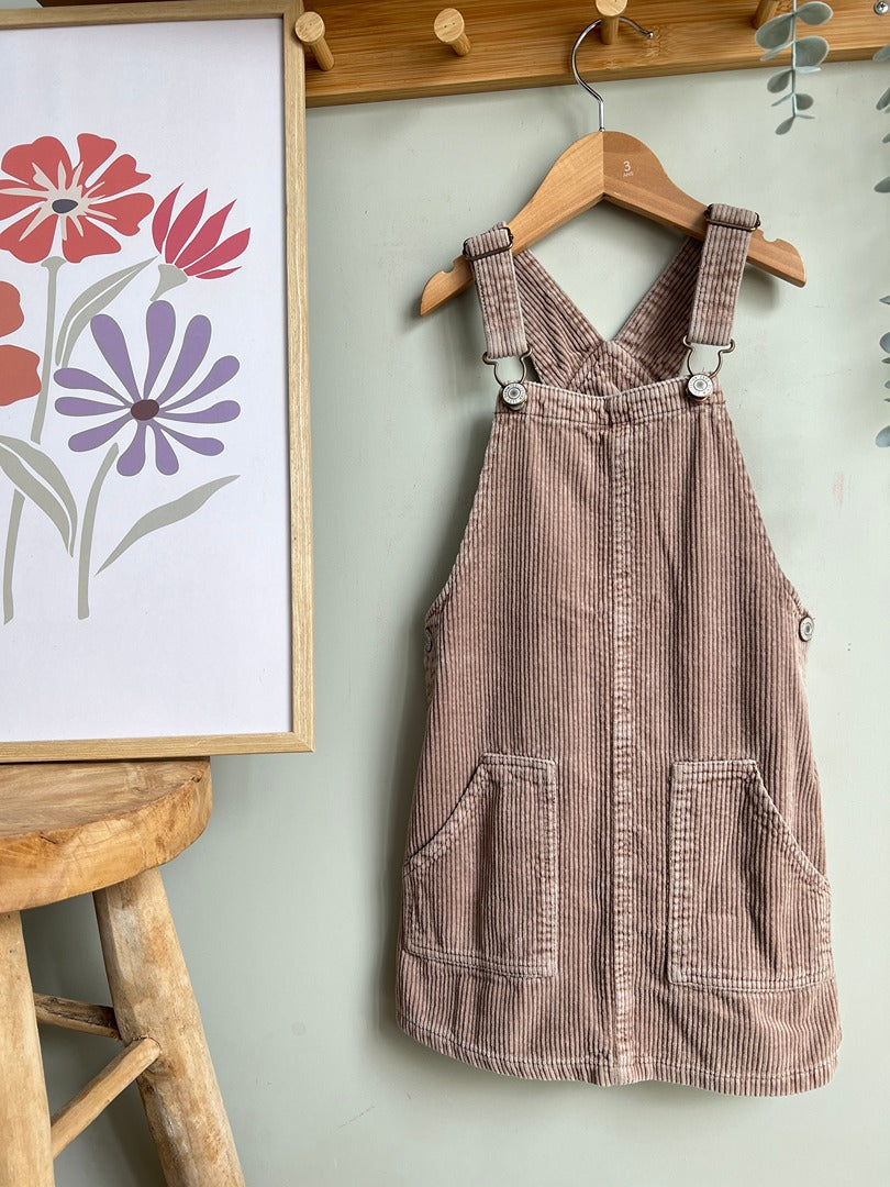 Robe salopette fille Zara 6 ans velours côtelé marron hiver