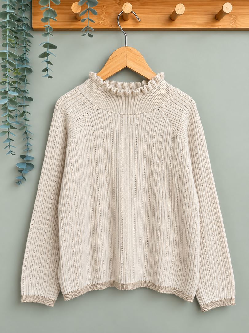 Pull col roulé fille Tape à l'œil beige 5 ans hiver manches longues