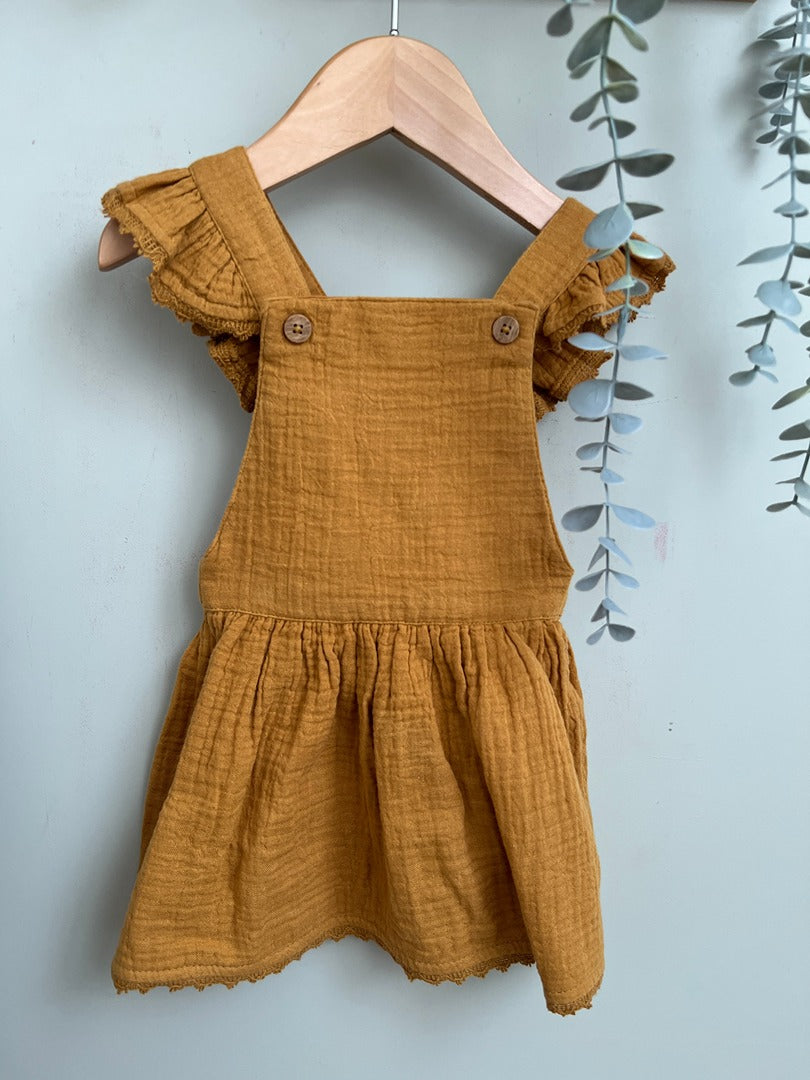 Robe moutarde en gaz de coton Tape à l'oeil 12 mois fille