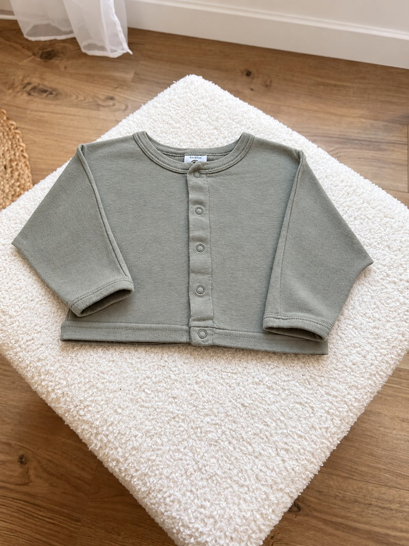 Gilet bébé mixte Petit Bateau vert kaki mi-saison manches longues 6 mois garçon ou fille