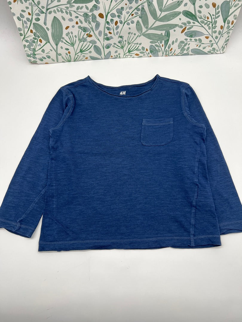 T-shirt manches longues garçon H&m - 5-6 ans - Bleu Marine