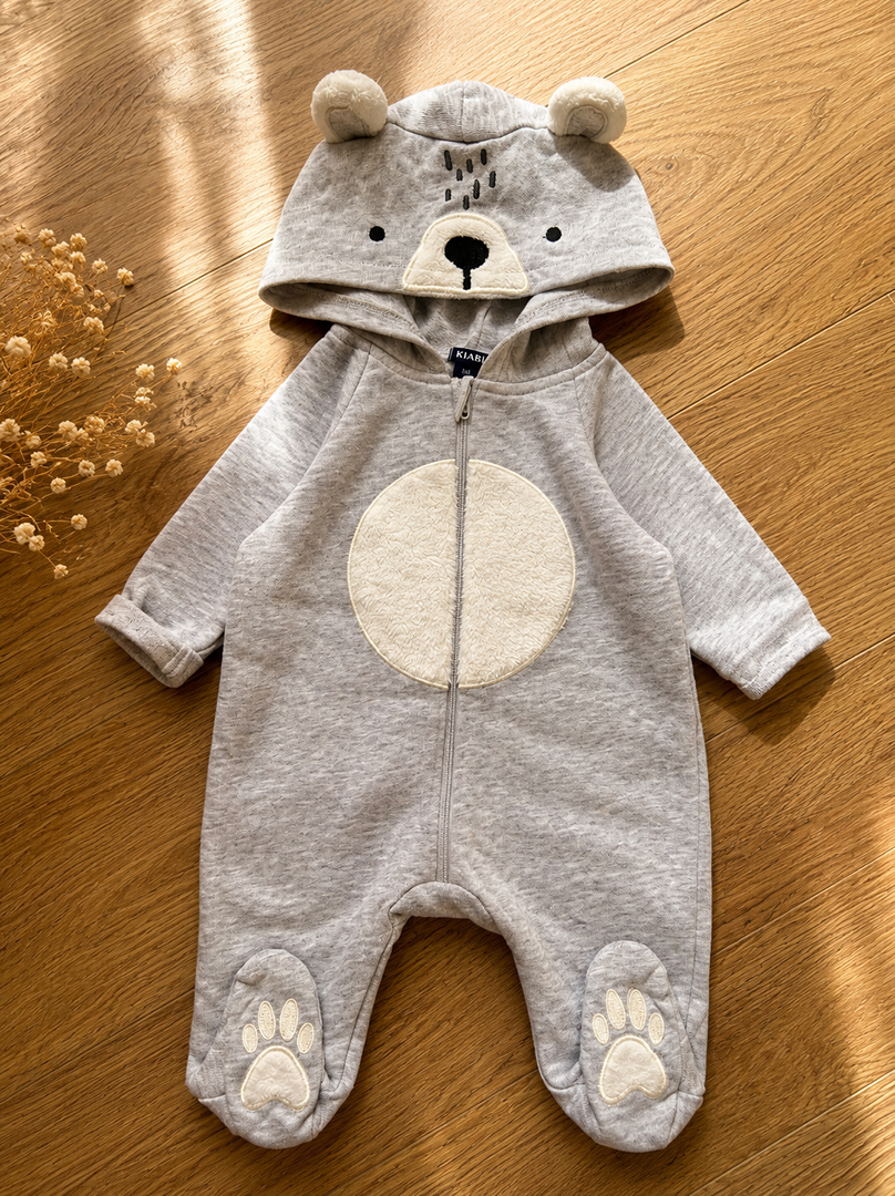 Combinaison bébé gris ours Kiabi 3 mois mixte mi-saison fille ou garçon