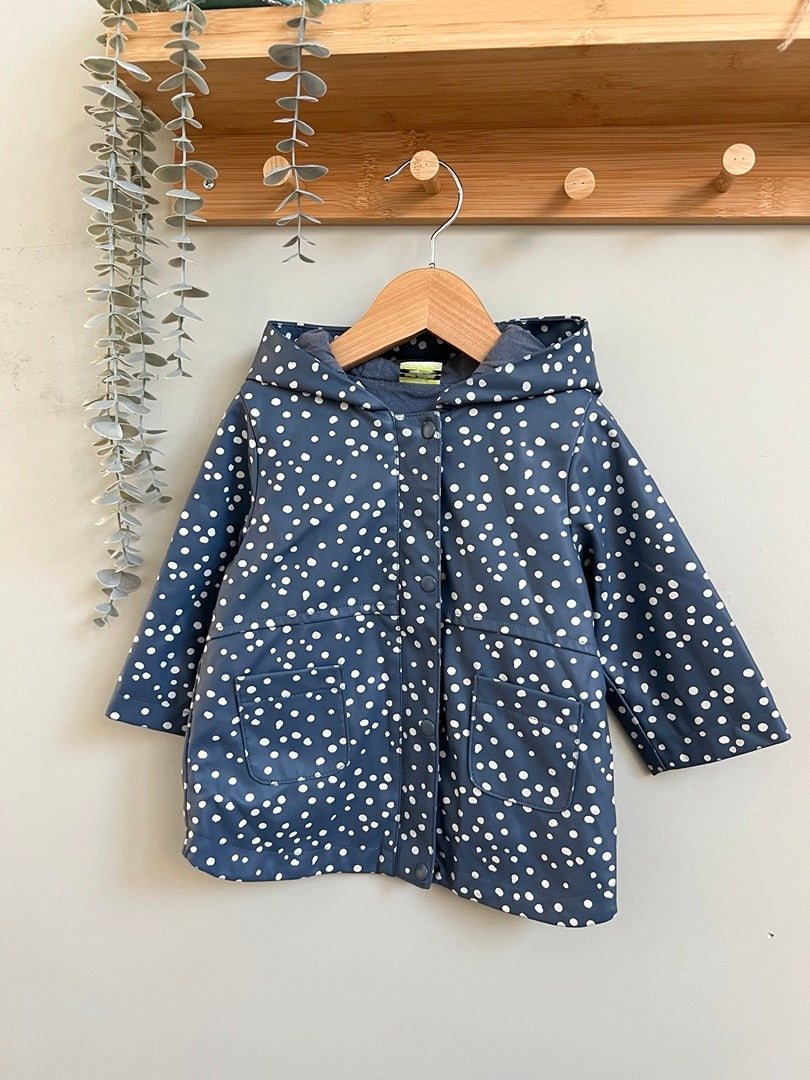 Manteau imperméable fille Tape à l'œil bleu pois mi-saison manches longues 12 mois