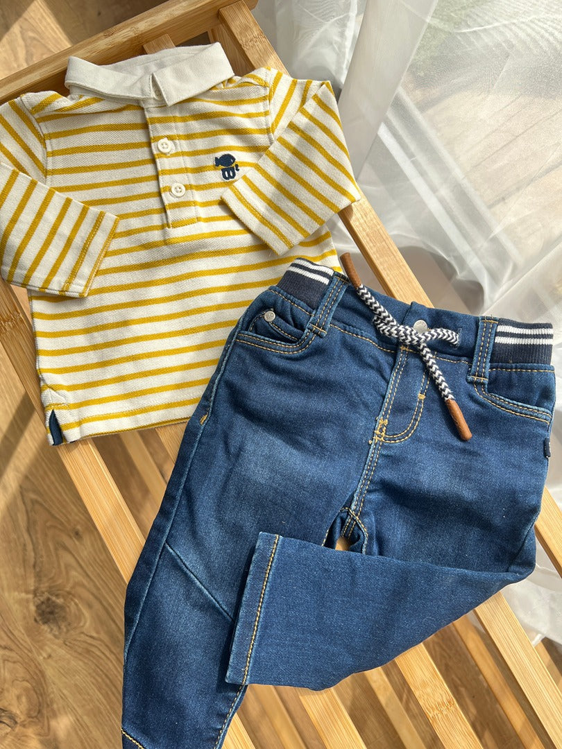 Ensemble garçon Obaïbi 3 mois polo manches longues jean