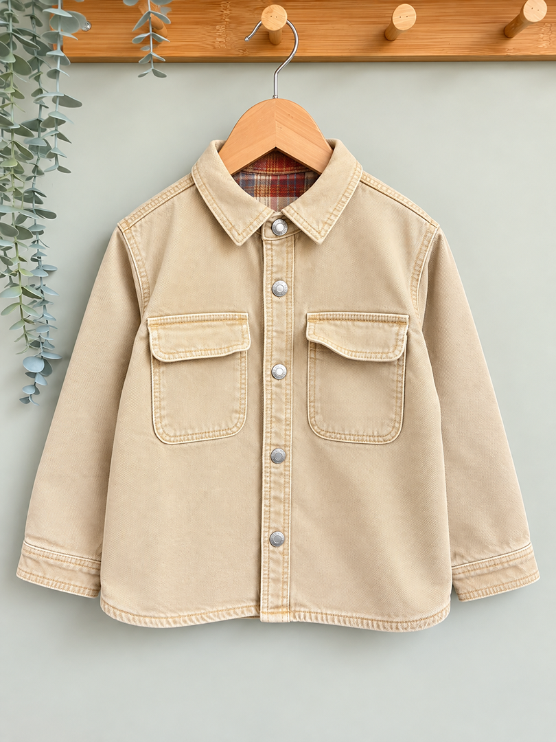 Surchemise garçon Zara marron clair 4 ans mi-saison manches longues