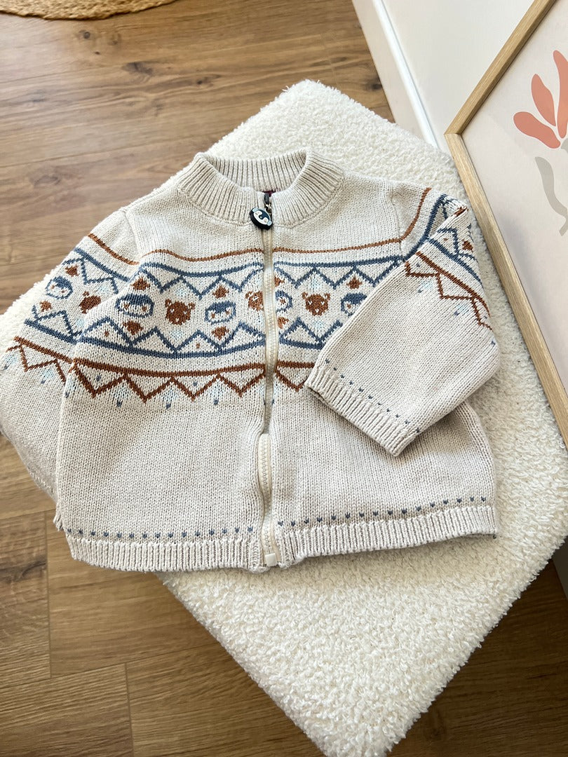 Gilet zippé Sergent Major 9 mois garçon beige hiver