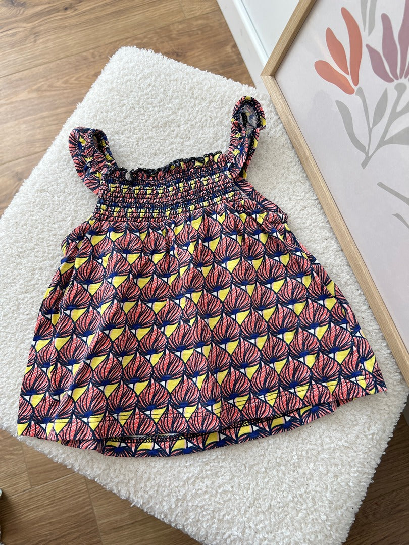 Top fines bretelles été bébé fille Tao Tape à l'œil - 9 mois - Rose coloré