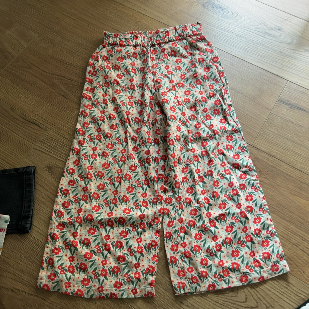 Pantalon large fille Tape à l'oeil 5 ans fleuri mi-saison