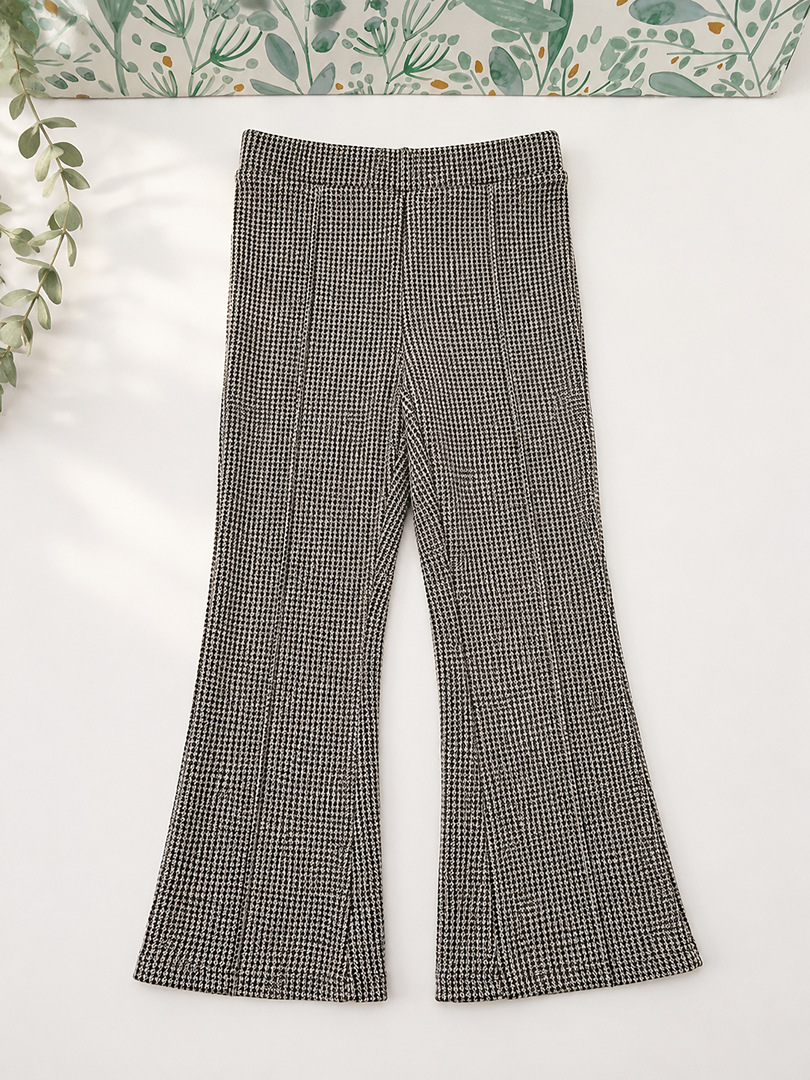 Pantalon flare à carreaux fille Tape à l'œil Tao - 3 ans - Marron noir mi-saison