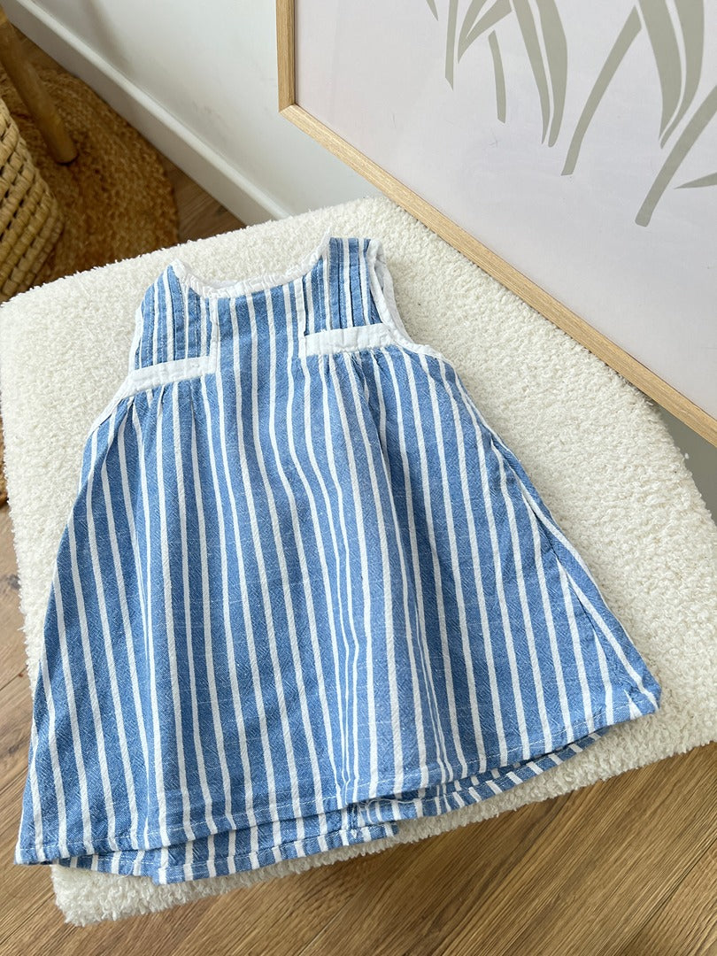 Robe bébé fille Dadati - 9 mois - Bleu à rayures