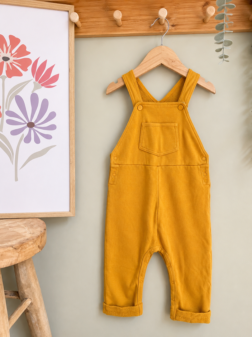 Salopette en molleton Petit Bateau 18 mois moutarde garçon mi-saison